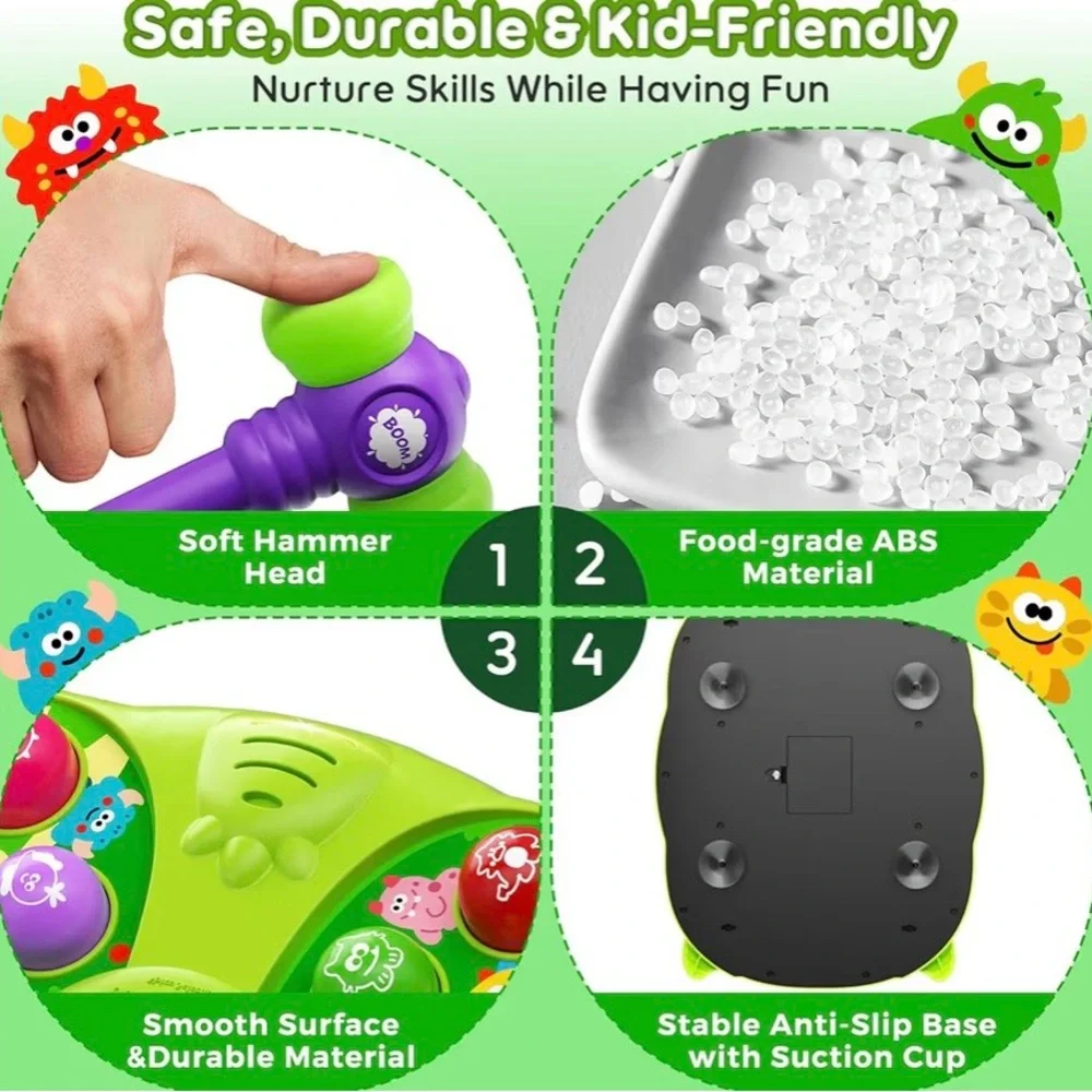 Interactive Green Whack-a-Mole Game for Kids
